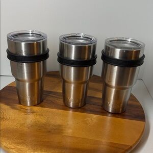 Yeti Original set of 3, Tumblers 30oz, 3 lids included, fair used condition.